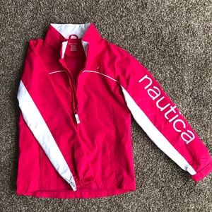 Pink & White Nautica Windbreaker. Kids M (10/12).